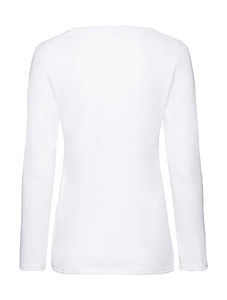 T-shirt femme manches longues valueweight publicitaire | Ladies Valueweight Long Sleeve T White