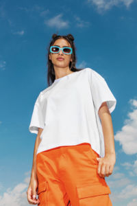 T-shirt oversize coton bio 130g femme publicitaire 4