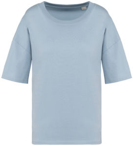 T-shirt oversize coton bio 130g femme publicitaire Aquamarine