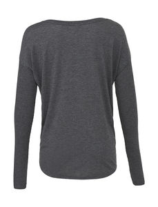 T-shirt publicitaire femme manches longues | Alioth Dark Grey Heather