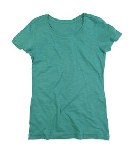 T-shirt personnalisé femme manches courtes | Sharon Crew Neck Women Bahama Green