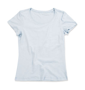T-shirt personnalisé femme manches courtes | Sharon Crew Neck Women Powder Blue