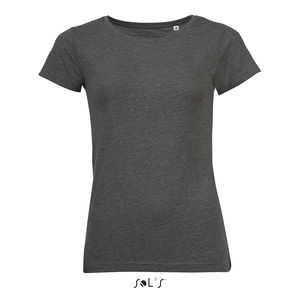 Tee-shirt publicitaire femme col rond | Mixed Women Anthracite chiné
