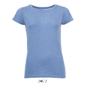 Tee-shirt publicitaire femme col rond | Mixed Women Bleu chiné