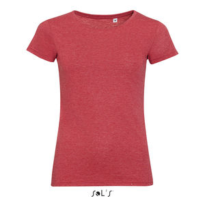 Tee-shirt publicitaire femme col rond | Mixed Women Rouge chiné