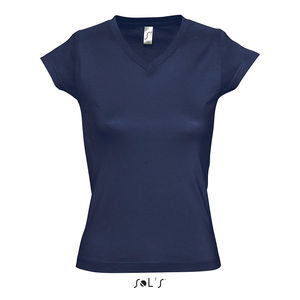 Tee-shirt publicitaire femme col V | Moon French marine