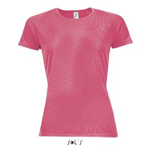 Tee-shirt publicitaire femme manches raglan | Sporty Women Corail fluo