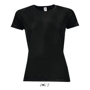 Tee-shirt publicitaire femme manches raglan | Sporty Women Noir