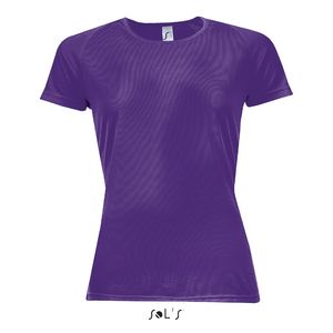 Tee-shirt publicitaire femme manches raglan | Sporty Women Violet foncé