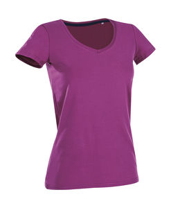 T-shirt personnalisé femme manches courtes cintré col en v | Claire V-neck Cupcake Pink