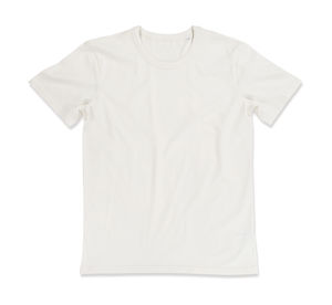 T-shirt publicitaire homme manches courtes cintré | Morgan Crew Neck Cream White