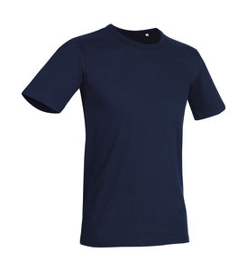 T-shirt publicitaire homme manches courtes cintré | Morgan Crew Neck Marina Blue