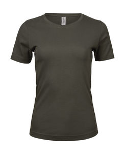 T-shirt personnalisé femme manches courtes cintré | Agerskov Dark Olive