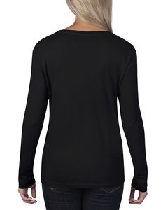 T-shirt publicitaire femme manches longues | Women`s Sheer LS Scoop Black