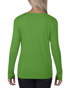 T-shirt publicitaire femme manches longues | Women`s Sheer LS Scoop Green Apple