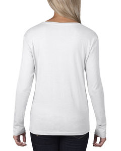 T-shirt publicitaire femme manches longues | Women`s Sheer LS Scoop White