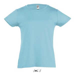 Tee-shirt publicitaire fillette | Cherry Bleu atoll
