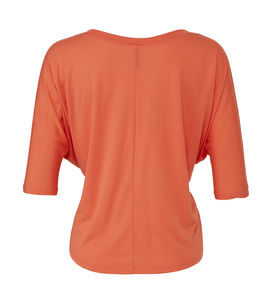 T-shirt publicitaire femme manches 3/4 col en v | Pollux Coral