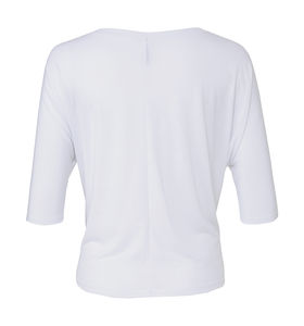 T-shirt publicitaire femme manches 3/4 col en v | Pollux White