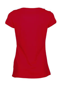 T-shirt personnalisé femme manches courtes cintré | Megan Crew Neck Crimson Red