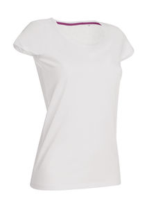 T-shirt personnalisé femme manches courtes cintré | Megan Crew Neck White