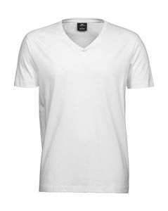 T-shirt personnalisé homme manches courtes cintré col en v | Glyvrar White