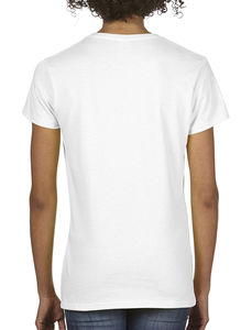 T-shirt femme col v premium publicitaire | Magog White