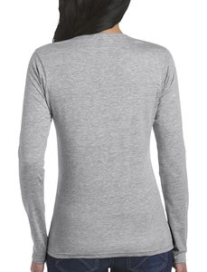 T-shirt femme manches longues softstyle personnalisé | Léry Sport Grey