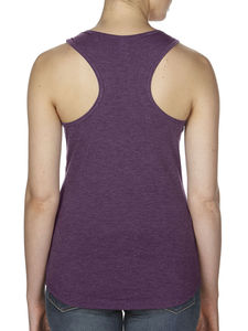 T-shirt cintré publicitaire femme sans manches | Women`s Tri-Blend Racerback Tank Heather Aubergine