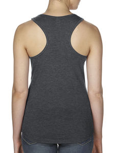 T-shirt cintré publicitaire femme sans manches | Women`s Tri-Blend Racerback Tank Heather Dark Grey