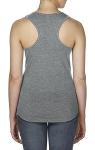 T-shirt cintré publicitaire femme sans manches | Women`s Tri-Blend Racerback Tank Heather Graphite