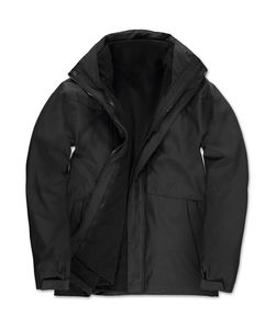 Veste publicitaire homme manches longues avec capuche | Corporate 3-in-1 Jacket Black