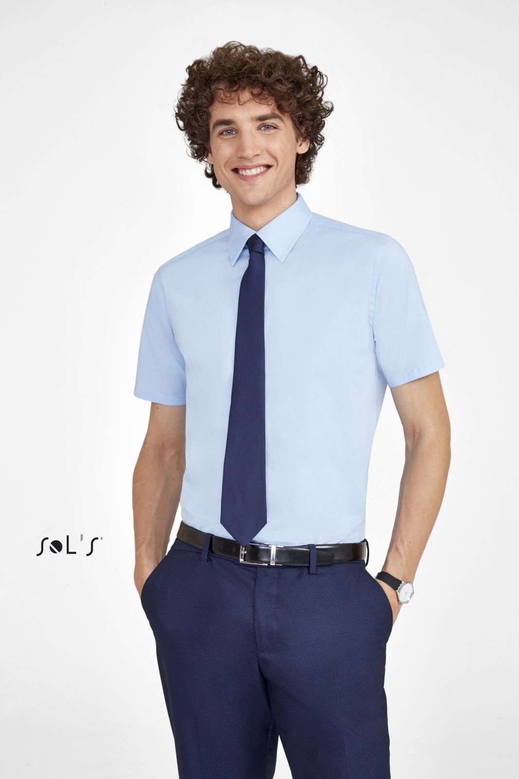 Chemise Business manches courtes Homme brodée personnalisée coton