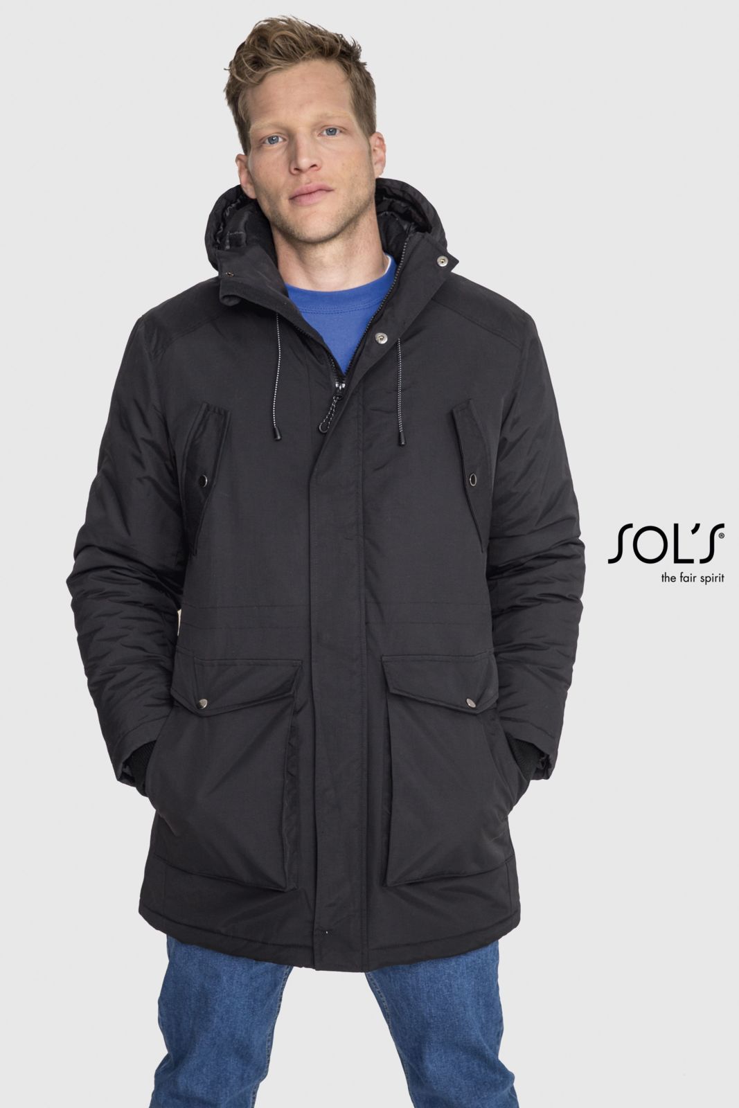 Parka homme windproof et waterproof, personnalise en France