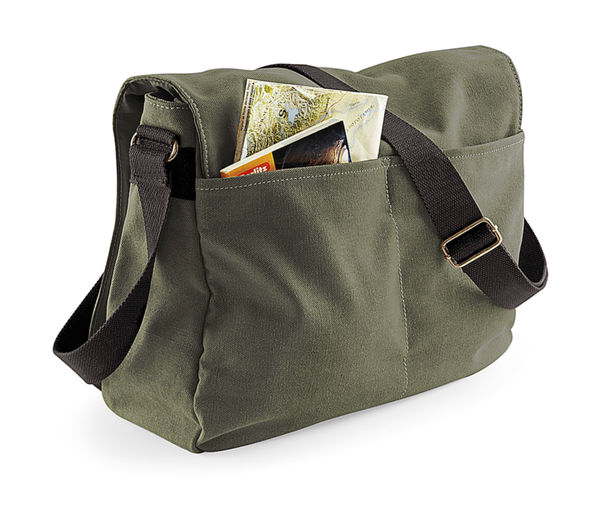 Sac courrier vintage en toile personnalisé | Canvas Despatch Vintage Military Green