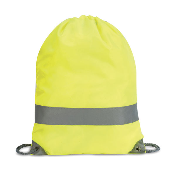 Bagagerie publicitaire avec avec détails réfléchissants | Hi-vis Drawstring Hi Vis Yellow