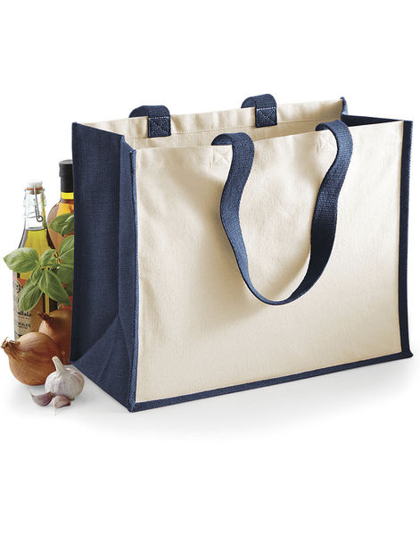 Sac cabas classique en jute publicitaire | Sack Navy