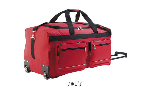 Sac de voyage publicitaire de luxe polyester à roulettes | Voyager Rouge