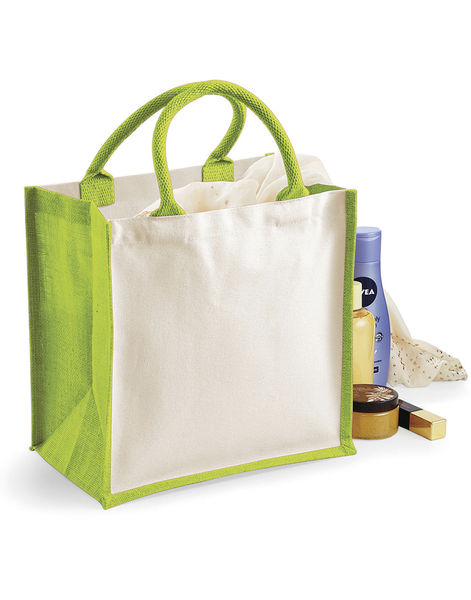 Sac cabas en jute publicitaire | Pose Apple Green