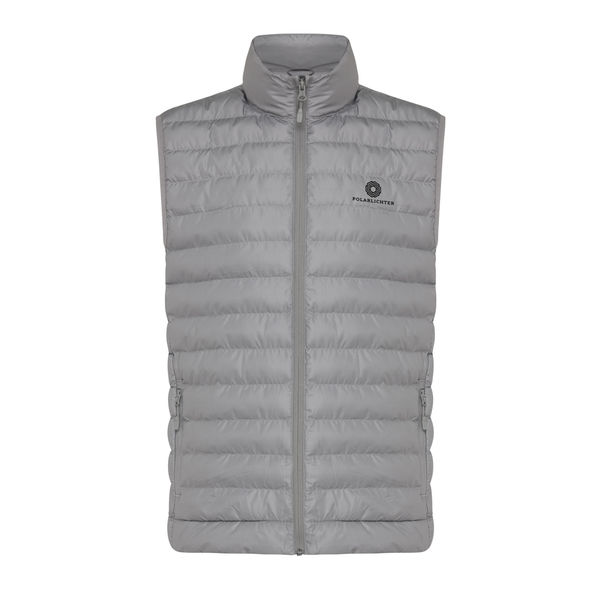 Bodywarmer personnalisé | Bodywarmer homme en polyester recyclé gris argent