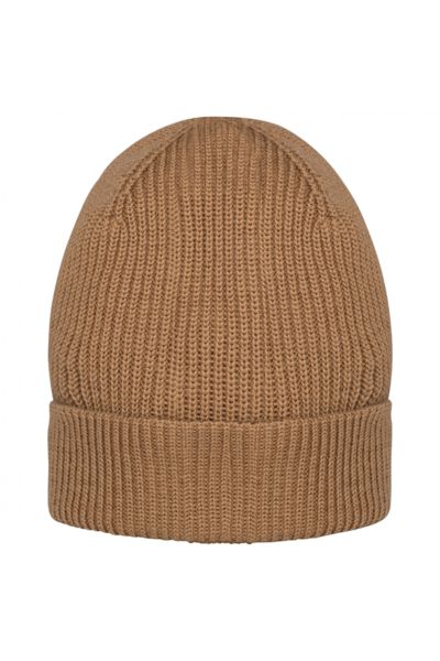 Bonnet personnalisé écoresponsable en laine mérinos unisexe Dark camel