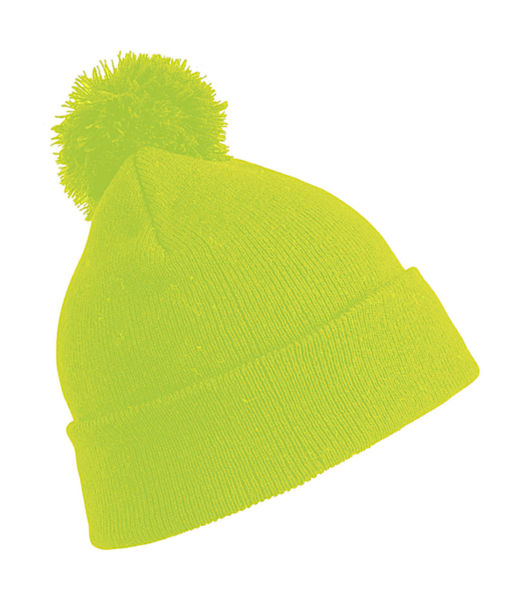 Bonnet publicitaire | Pom pom Fluorescent Yellow