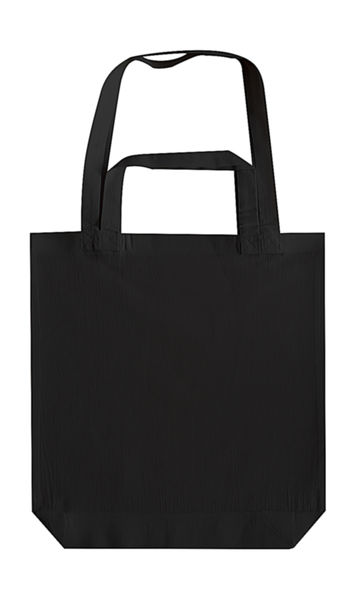 Cabas publicitaire | Double Handle Gusset Bag Black