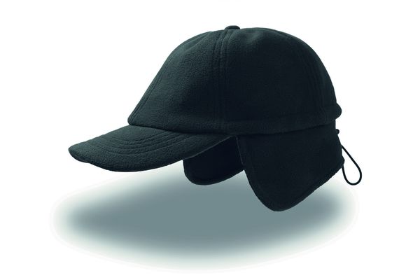 Casquette 6 pans hiver publicitaire | Snow flap stopper Black