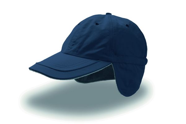 Casquette 6 pans hiver publicitaire | Techno flap back Navy