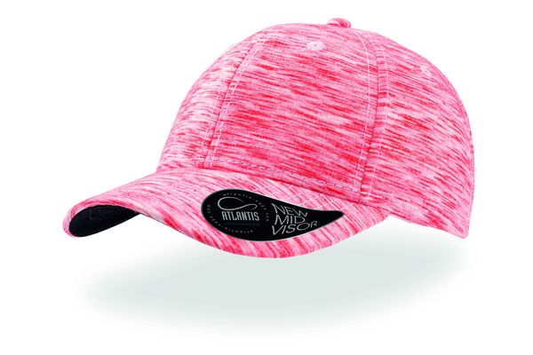 Casquette 6 pans Mid Visor effet chiné publicitaire | Mash-up Red melange