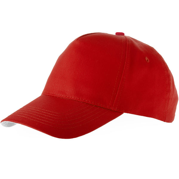 Casquette publicitaire 5 panneaux Brunswick avec boucle métal Rouge