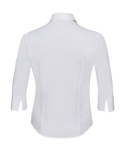 Chemise fittée femme manches 3/4 publicitaire | Coronation White