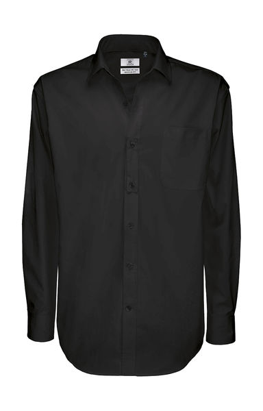 Chemise personnalisée homme manches longues | Sharp LSL men Twill Black