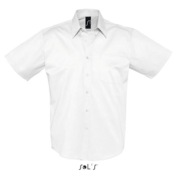 Chemise publicitaire homme manches courtes | Brooklyn Blanc